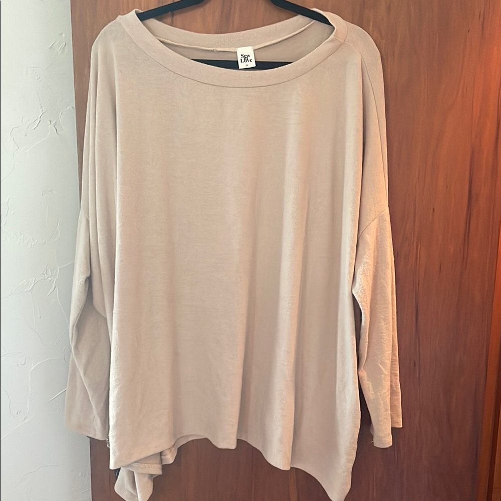 Sew In Love Cream Long Sleeve Sweater Tee